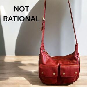 Not Rational Red Soft Leather Shoulder Bag Buckle Adjustable Strap Crossbody